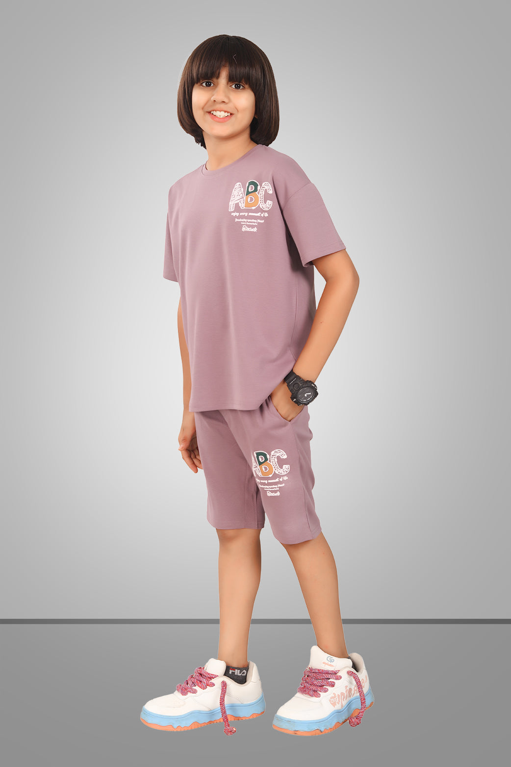 LIGHT OLIVE STREETMODE BOYS CO-ORD - DOWN SHOULDER EDITION