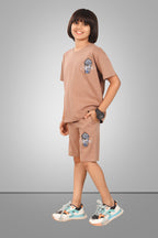 KHAKI STREETMODE BOYS CO-ORD - DOWN SHOULDER EDITION