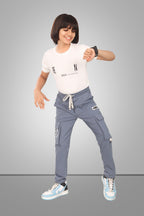 DARK GREY 4 WAY LYCRA CARGO PANT