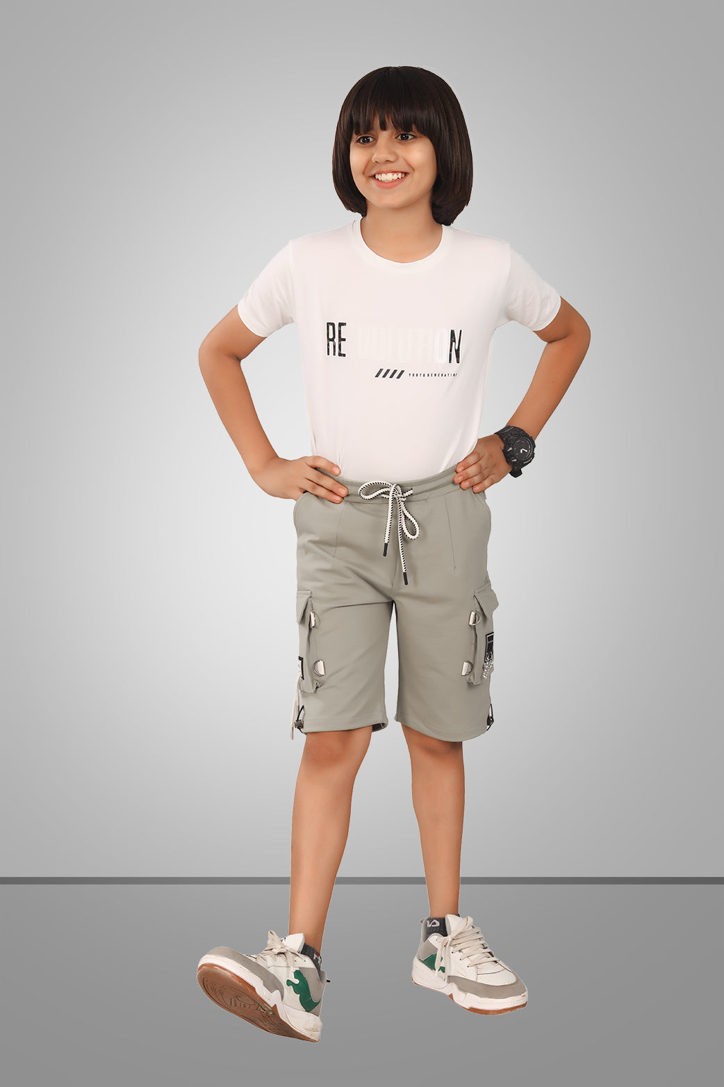 LIGHT OLIVE URBANBOYS STRETCH X FUNKY LYCRA SHORTS