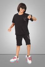 BLACK STREETMODE BOYS CO-ORD - DOWN SHOULDER EDITION