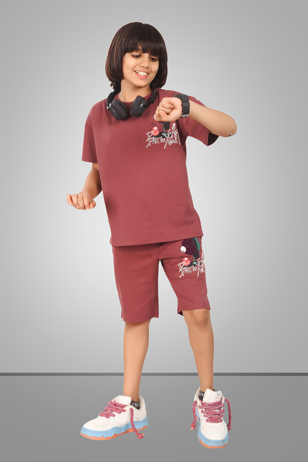 BROWN STREETMODE BOYS CO-ORD - DOWN SHOULDER EDITION