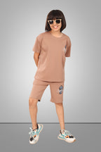 KHAKI STREETMODE BOYS CO-ORD - DOWN SHOULDER EDITION