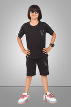 BLACK STREETMODE BOYS CO-ORD - DOWN SHOULDER EDITION