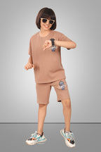 KHAKI STREETMODE BOYS CO-ORD - DOWN SHOULDER EDITION