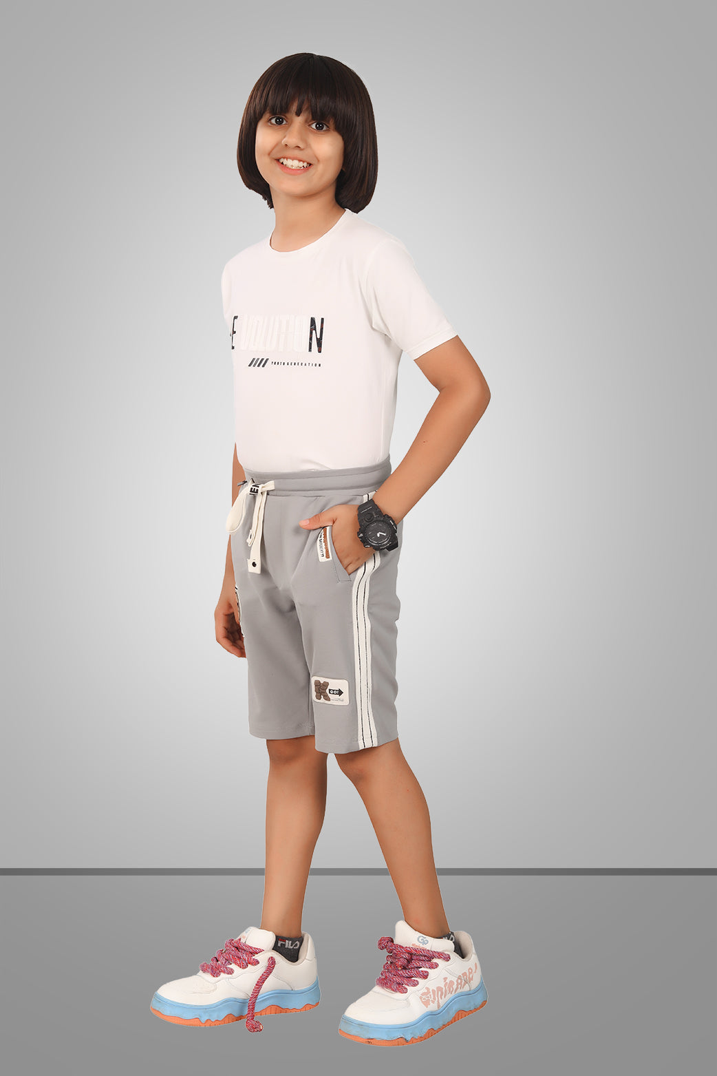 LIGHT GREY URBANBOYS STRETCH X FUNKY LYCRA SHORTS