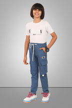 SKY BLUE 4 WAY LYCRA CARGO PANT