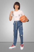 SKY BLUE 4 WAY LYCRA CARGO PANT