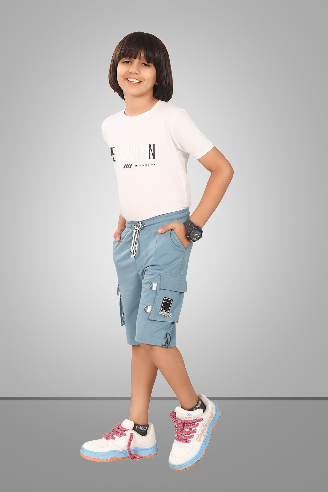 LIGHT BLUE URBANBOYS STRETCH X FUNKY LYCRA SHORTS