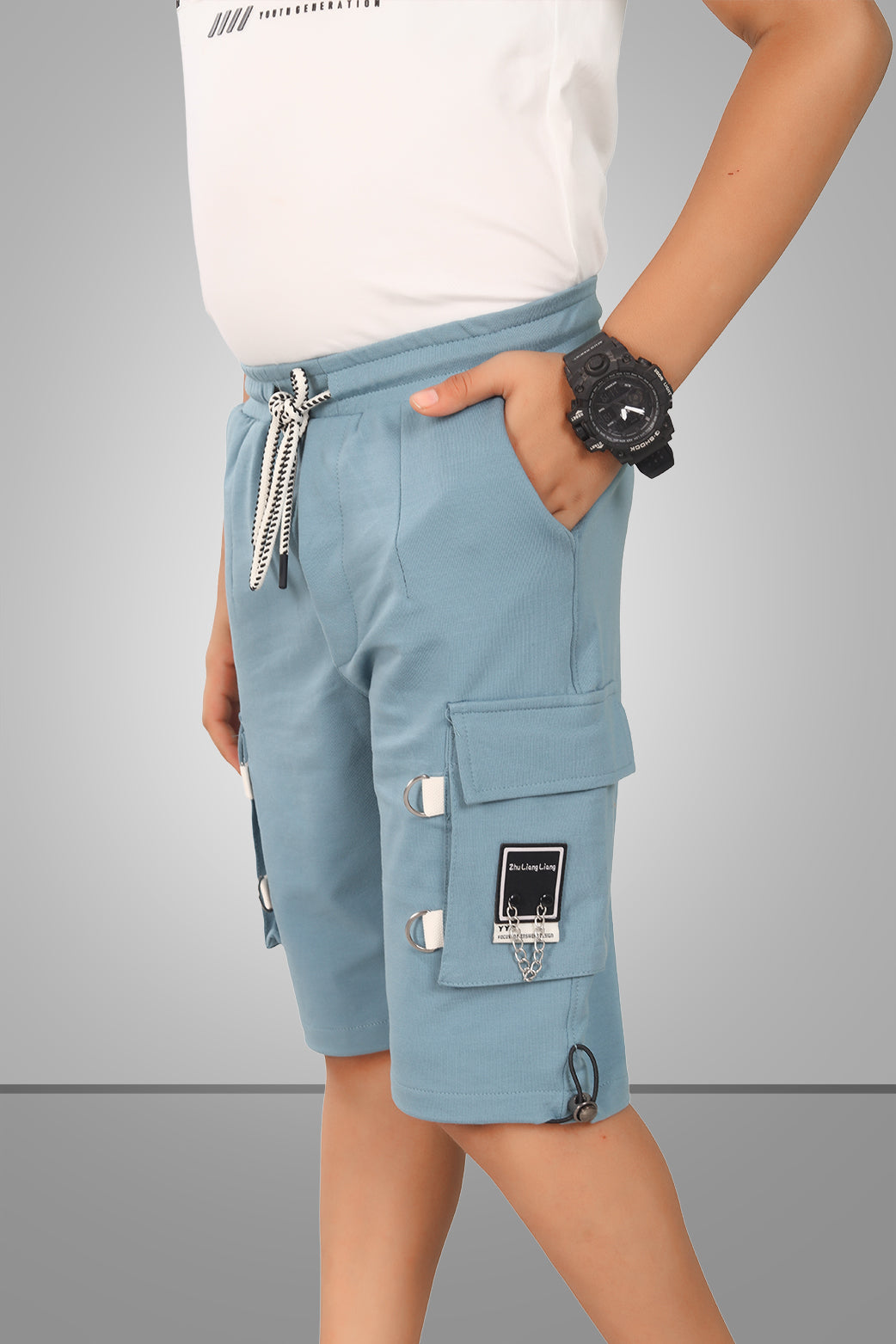 LIGHT BLUE URBANBOYS STRETCH X FUNKY LYCRA SHORTS