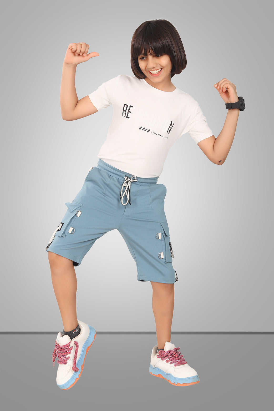 LIGHT BLUE URBANBOYS STRETCH X FUNKY LYCRA SHORTS