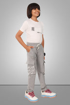 GREY 4 WAY LYCRA CARGO PANT