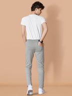 LIGHT GREY LYCRA PANT WITH 2 SIDE INVISIBLE ZIPPER