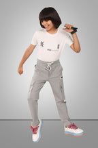 GREY 4 WAY LYCRA CARGO PANT