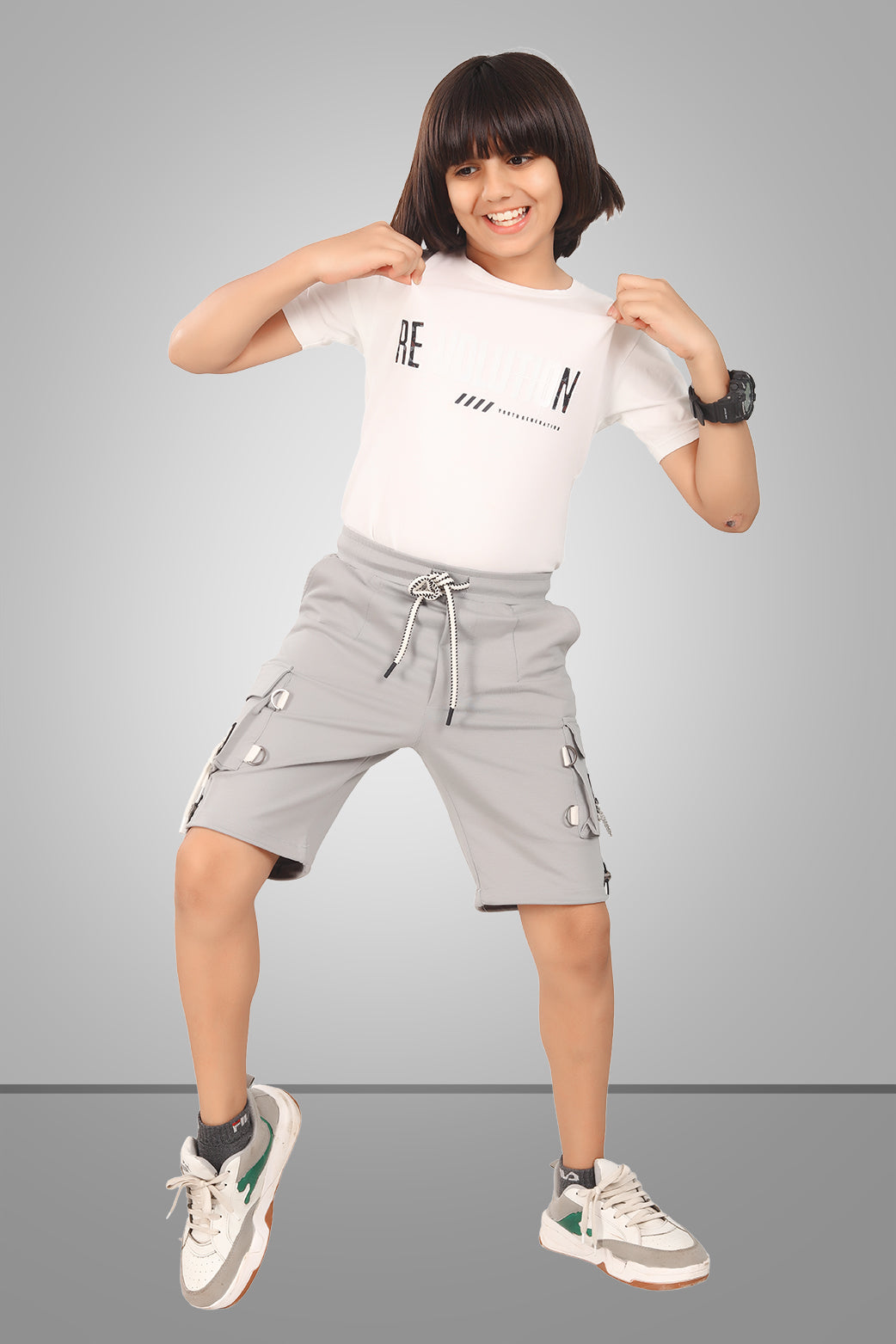 LIGHT GREY URBANBOYS STRETCH X FUNKY LYCRA SHORTS