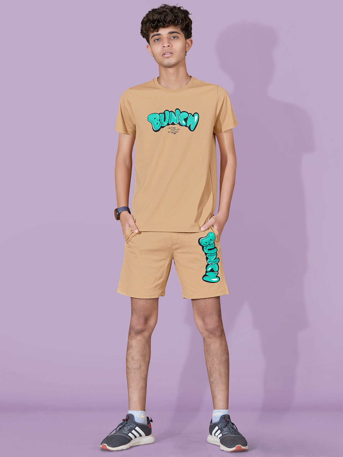 BEIGE STREETSTYLE BOYS CO-ORD SET - COOL & COMFY