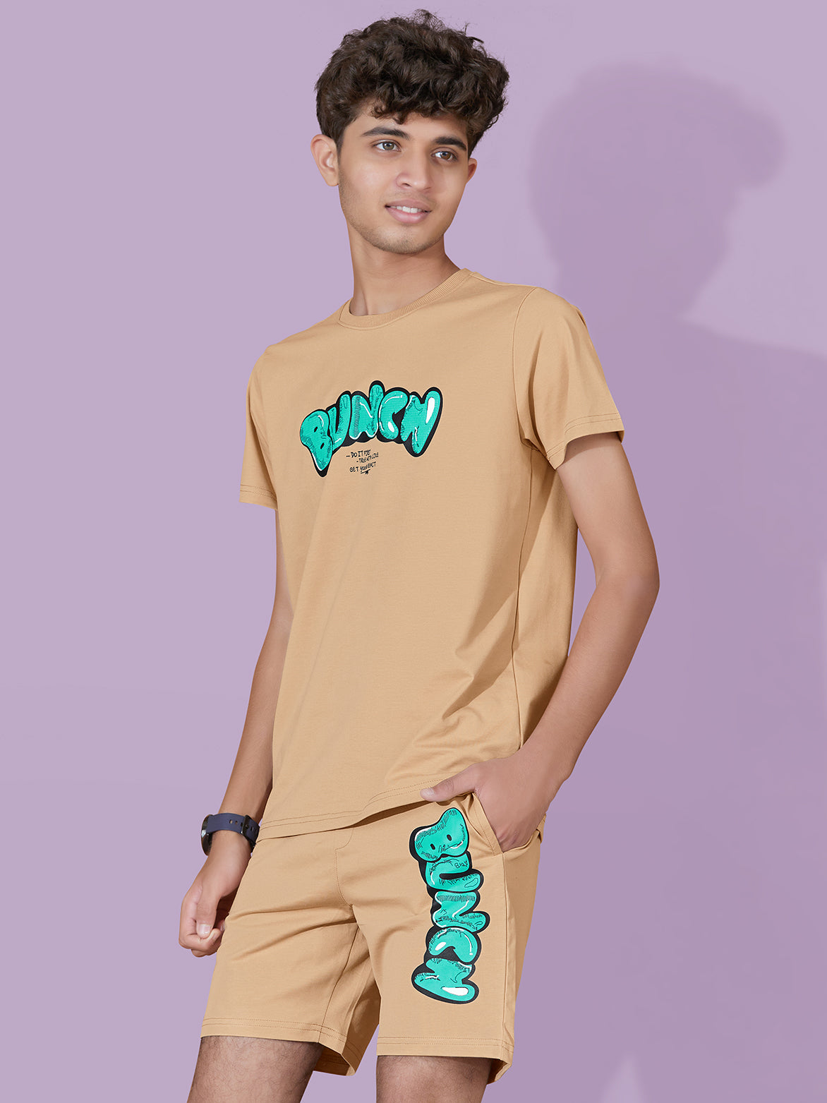 BEIGE STREETSTYLE BOYS CO-ORD SET - COOL & COMFY