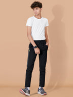 BLACK LYCRA PANT WITH 2 SIDE INVISIBLE ZIPPER