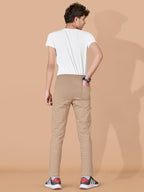 KHAKHI LYCRA PANT WITH 2 SIDE INVISIBLE ZIPPER