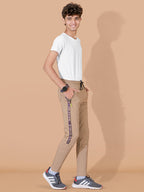 KHAKHI LYCRA PANT WITH 2 SIDE INVISIBLE ZIPPER