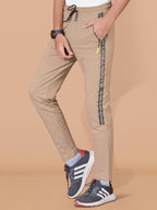 KHAKHI LYCRA PANT WITH 2 SIDE INVISIBLE ZIPPER