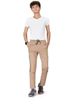 KHAKHI LYCRA PANT WITH 2 SIDE INVISIBLE ZIPPER