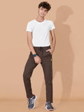 BROWN LYCRA PANT WITH 2 SIDE INVISIBLE ZIPPER