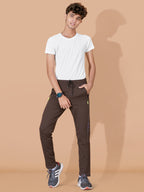 BROWN LYCRA PANT WITH 2 SIDE INVISIBLE ZIPPER
