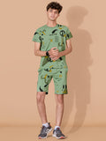 DARK GREEN URBANBOYS CLUB SIGNATURE SHORTS CO-ORD SET