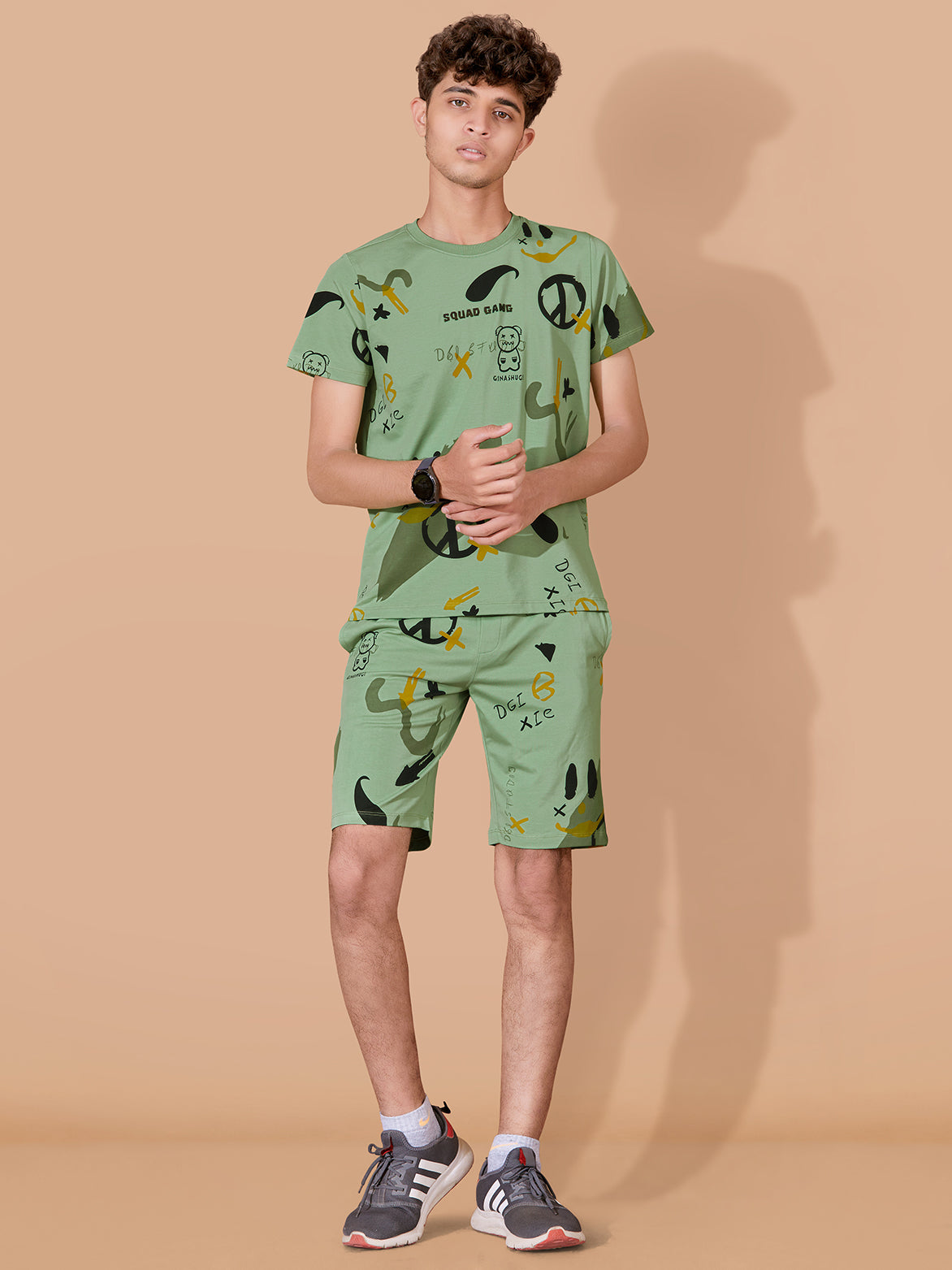 DARK GREEN URBANBOYS CLUB SIGNATURE SHORTS CO-ORD SET