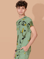 DARK GREEN URBANBOYS CLUB SIGNATURE SHORTS CO-ORD SET