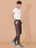 BROWN LYCRA PANT WITH 2 SIDE INVISIBLE ZIPPER