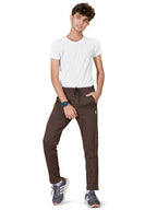 BROWN LYCRA PANT WITH 2 SIDE INVISIBLE ZIPPER