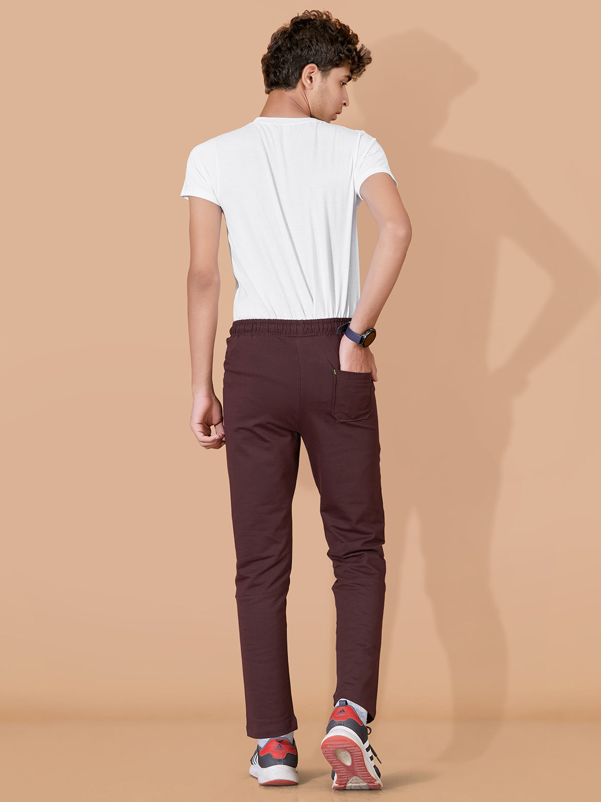 WINE LYCRA PANT WITH 2 SIDE INVISIBLE ZIPPER