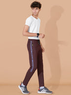 WINE LYCRA PANT WITH 2 SIDE INVISIBLE ZIPPER