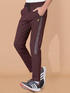 WINE LYCRA PANT WITH 2 SIDE INVISIBLE ZIPPER