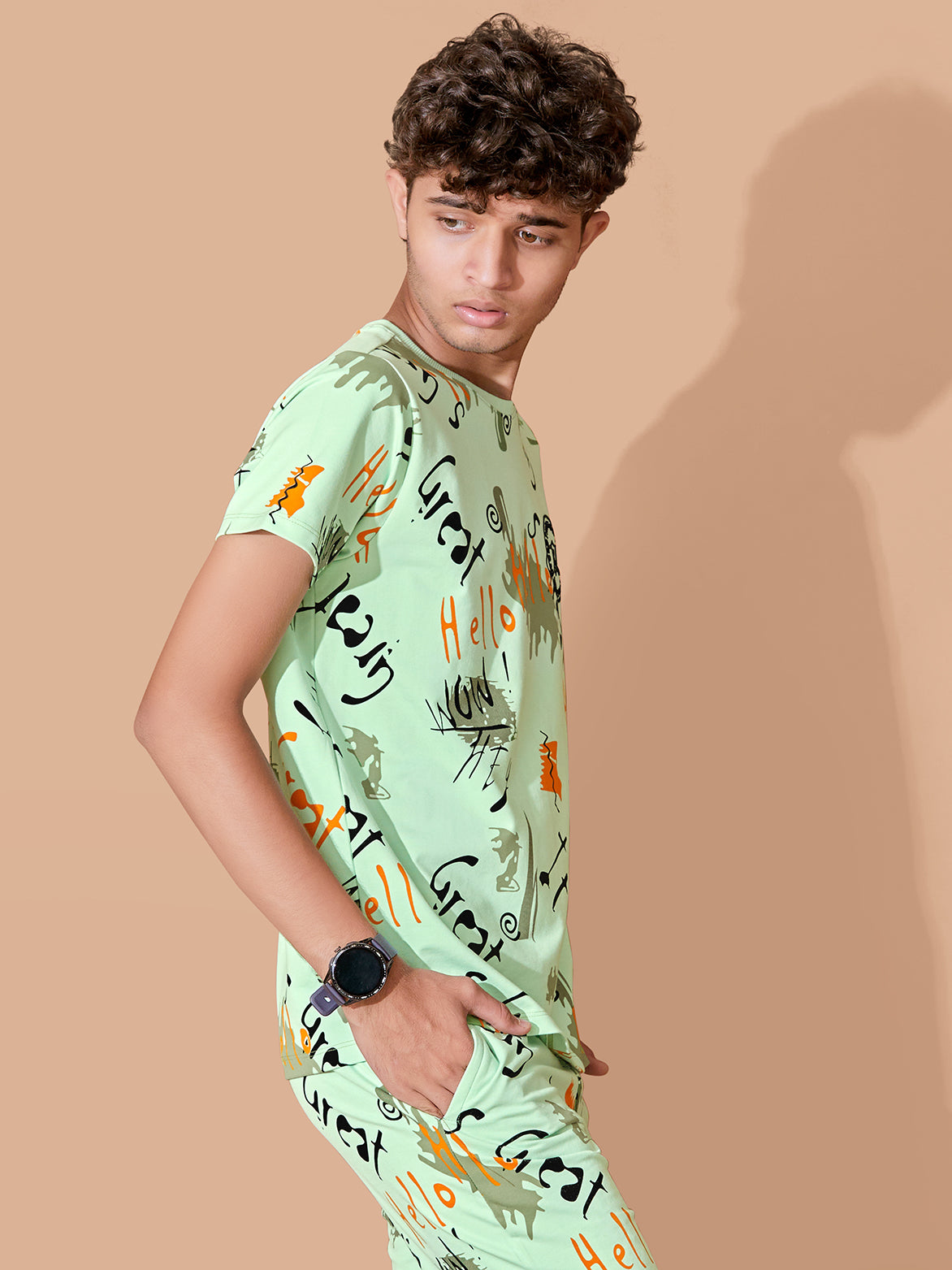 LIGHT GREEN URBANBOYS CLUB SIGNATURE SHORTS CO-ORD SET