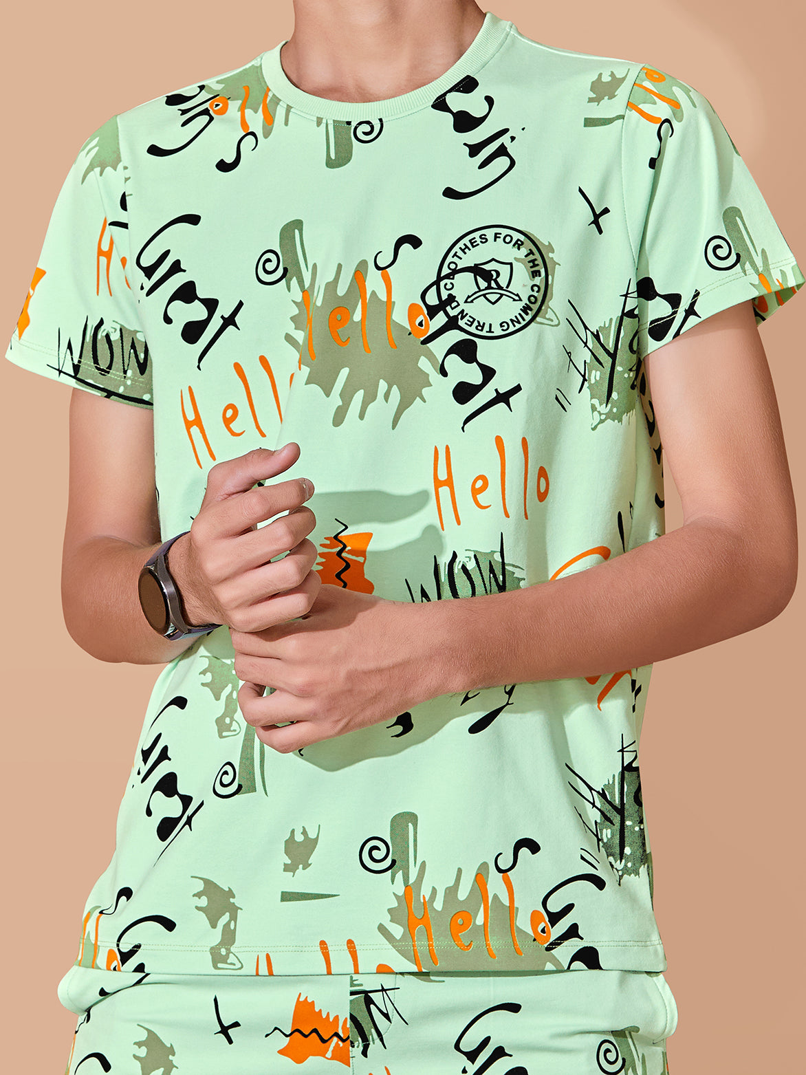 LIGHT GREEN URBANBOYS CLUB SIGNATURE SHORTS CO-ORD SET