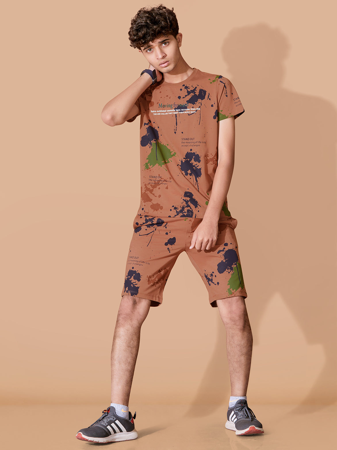 CHOCOLATE URBANBOYS CLUB SIGNATURE SHORTS CO-ORD SET