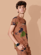 CHOCOLATE URBANBOYS CLUB SIGNATURE SHORTS CO-ORD SET