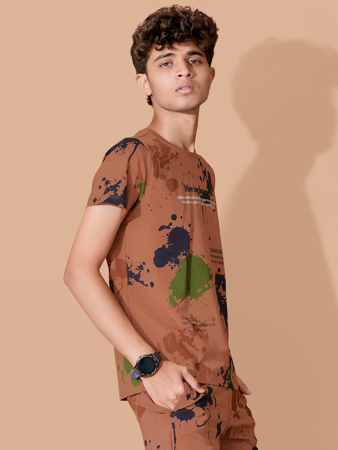 CHOCOLATE URBANBOYS CLUB SIGNATURE SHORTS CO-ORD SET