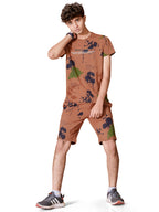 CHOCOLATE URBANBOYS CLUB SIGNATURE SHORTS CO-ORD SET