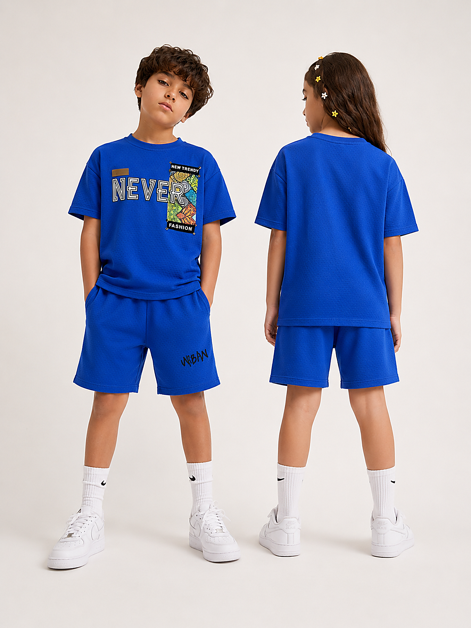 Royal Blue Teen Style Shorts Co-Ord Set