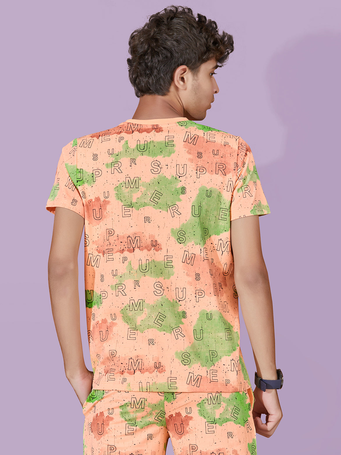 PEACH URBANBOYS CLUB SIGNATURE SHORTS CO-ORD SET