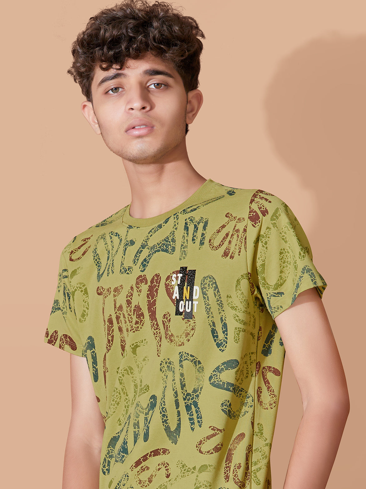 KHAKI URBANBOYS CLUB SIGNATURE SHORTS CO-ORD SET