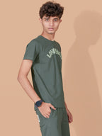 OLIVE NEXTGEN BOYS CO-ORD SET - PREMIUM FABRIC SHORTS