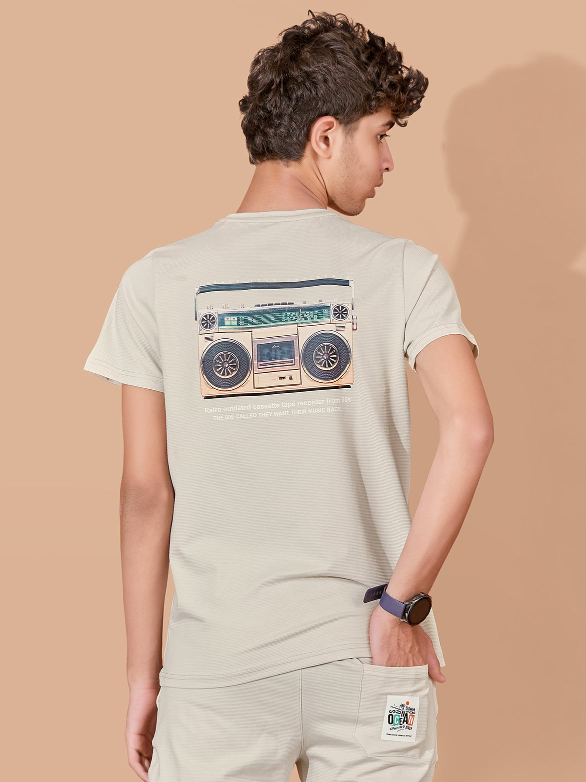 BEIGE NEXTGEN BOYS CO-ORD SET - PREMIUM FABRIC SHORTS