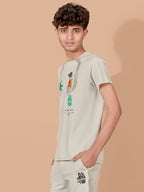BEIGE NEXTGEN BOYS CO-ORD SET - PREMIUM FABRIC SHORTS