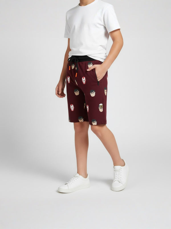 WINE LYCRA SHORTS
