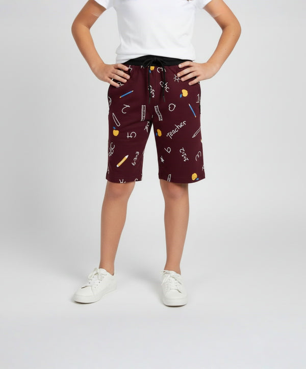 WINE LYCRA SHORTS
